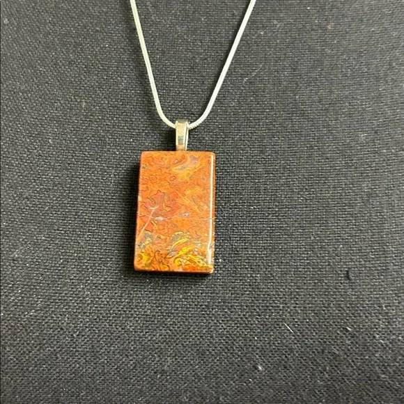 Necklace bloodstone gemstone 925 silver chain. Handmade, New in box - Picture 5 of 6